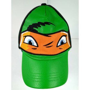 TEENAGE MUTANT NINJA TURTLES Green VINYL Michelangelo Mask SNAPBACK KIDS CAP